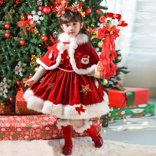 超好看时髦套装 圣诞儿童衣服女童冬装 公主裙洛丽塔连衣裙2025新款