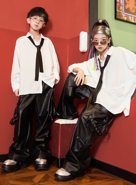 少儿街舞演出服儿童poppin表演服装衬衫hiphop嘻哈酷炫架子鼓套装