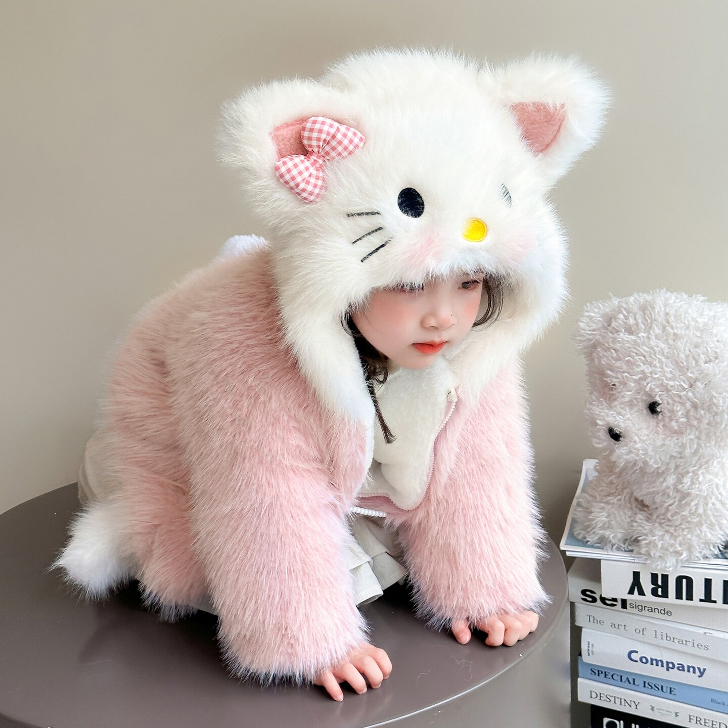 粉色小猫儿童幼儿园演出服加绒加厚毛毛外套2025新款宝宝居家服,童装/婴儿装/亲子装,儿童演出服,淘宝优惠券,粉丝福利购,淘宝优惠卷