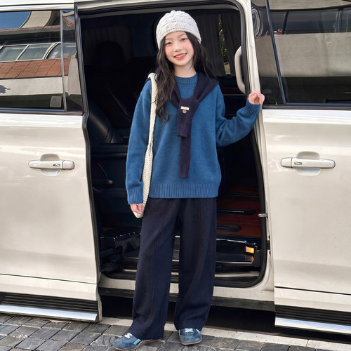 女童装韩系氛围感秋季针织两件套