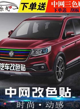 东风风行SX6中网改装贴纸CM7景逸X5S50前脸中网拉花改色膜贴色条