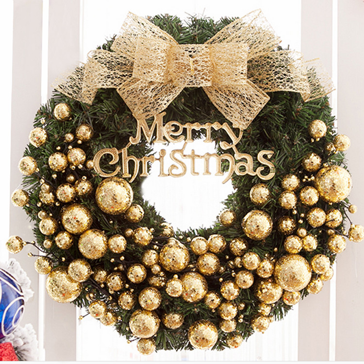 圣诞节花环门挂橱窗挂饰场景布置