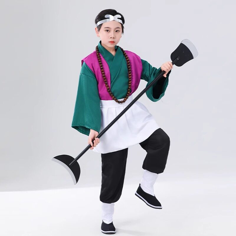 西游记儿童沙僧演出服装沙师弟佛珠月牙铲鞋袜沙和尚全套装备服装图片