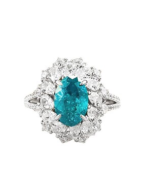 S925银帕拉伊巴冰裂纹戒指1.5ct