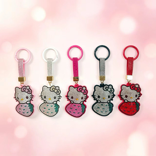 HelloKitty爱心闪钻钥匙扣多色
