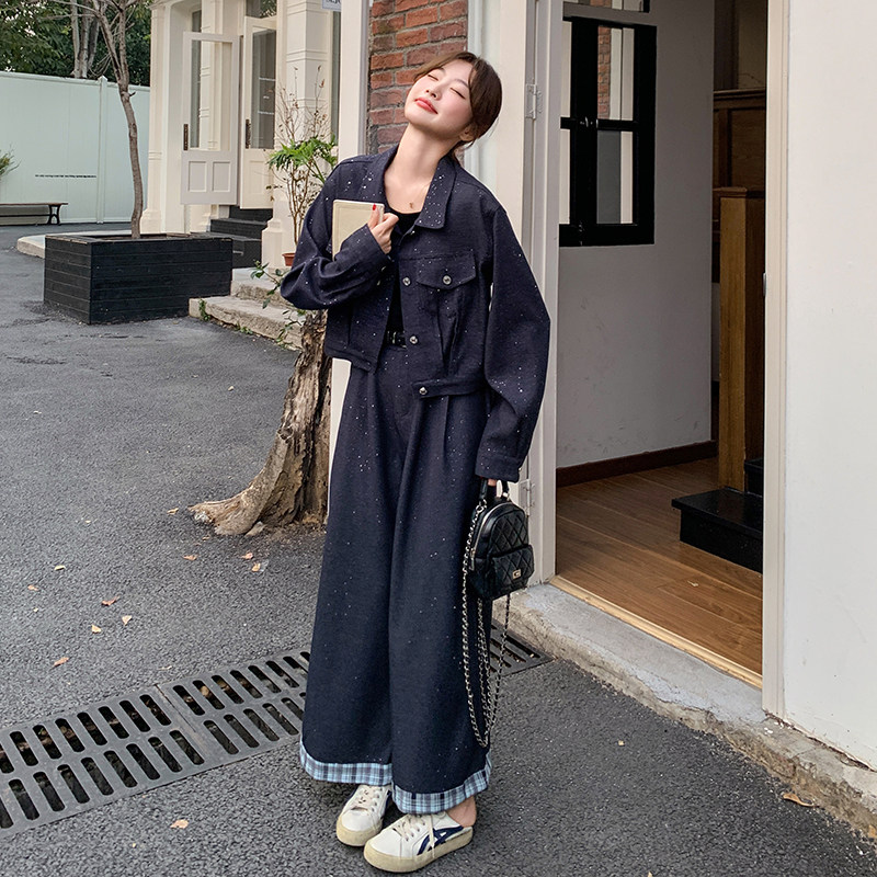 【大货】26款亮片牛仔套装送腰带2C055-5005-P175控248,女装套装/套裙,2C055