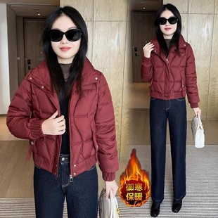 时尚短款羽绒棉服女2025冬季新款高级感小个子洋气显瘦棉衣外套潮