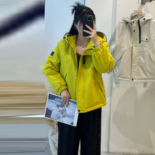 时尚加绒加厚外套女2025冬季新款洋气显瘦韩系百搭棉袄连帽冲锋衣