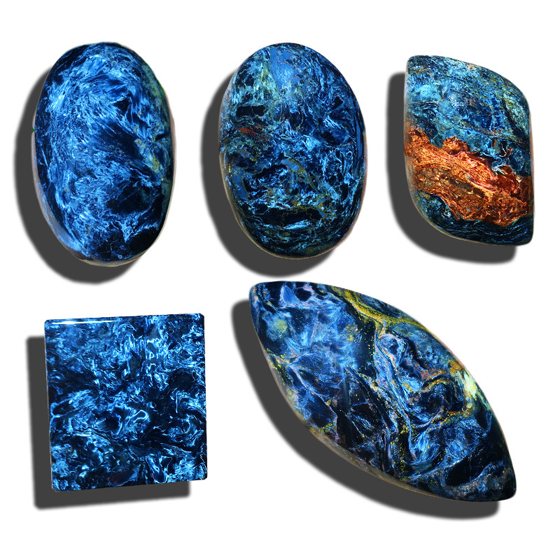 Pietersite蓝彼得石吊坠纯蓝猫眼女款蓝火彩水滴坠裸石河南淅川料