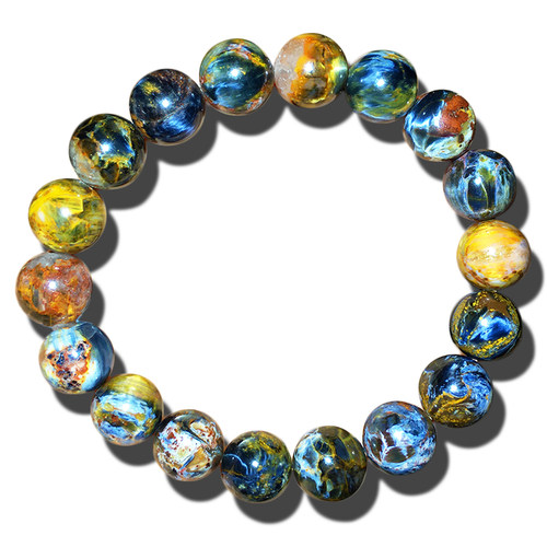 Pietersite彼得石手链纳米比亚手串黄色火彩猫眼地球纹特价手串