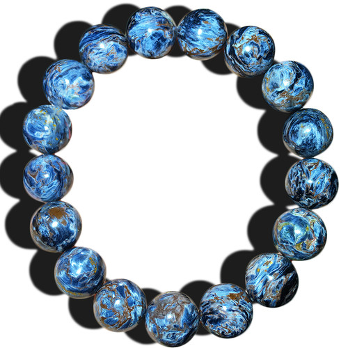 Pietersite彼得石手链纳米比亚料手串蓝彩星球地球纹星空款蓝色