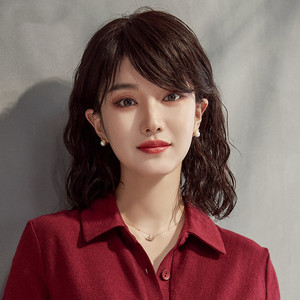 真发假发短卷发假发套锁骨发