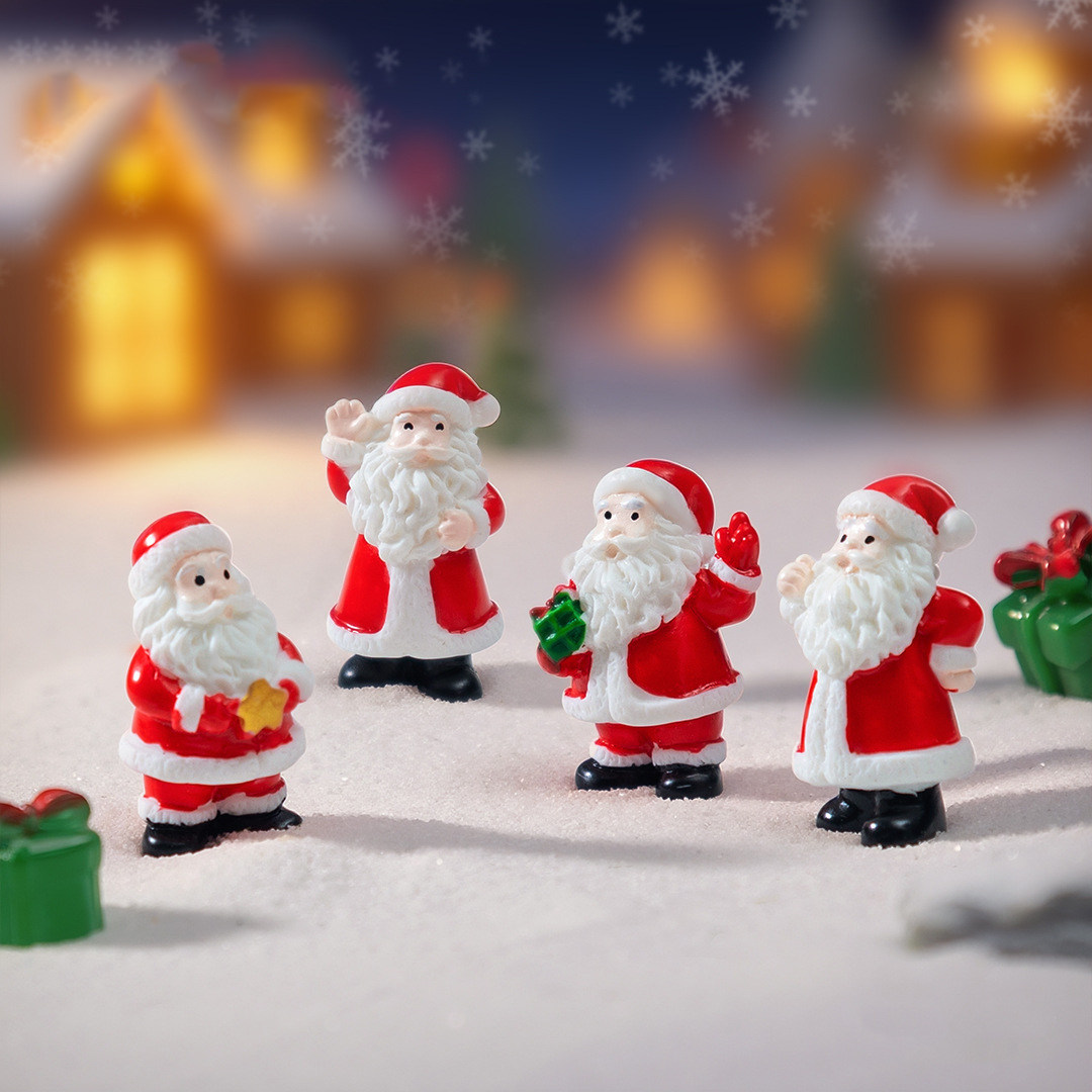 跨境新品写实圣诞老人公仔 diy装饰品水晶球配件微景观桌面小摆件,家居饰品,装饰摆件,淘宝优惠券,粉丝福利购,淘宝优惠卷