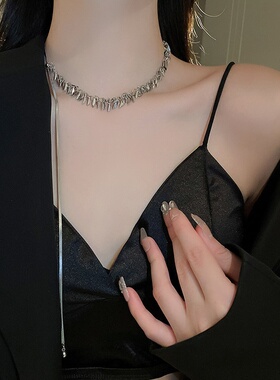 法国【设计师】Glam Dani 抽拉式亮片流苏项链女款颈链配饰 现货