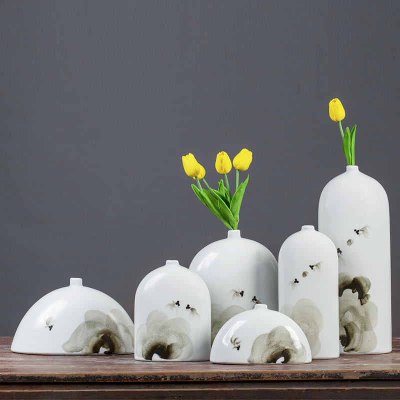 景德镇陶瓷中式台面花插手绘水墨茶几装饰花器电视柜玄关摆设花插|msdalam kategori Aksesori rumah, pasu/bunga/bunga tiruan/perhiasan imitasi, bunga/pasu, pasu - dari Buy2taobao.com untuk memberikan perkhidmatan ejen Taobao profesional membeli