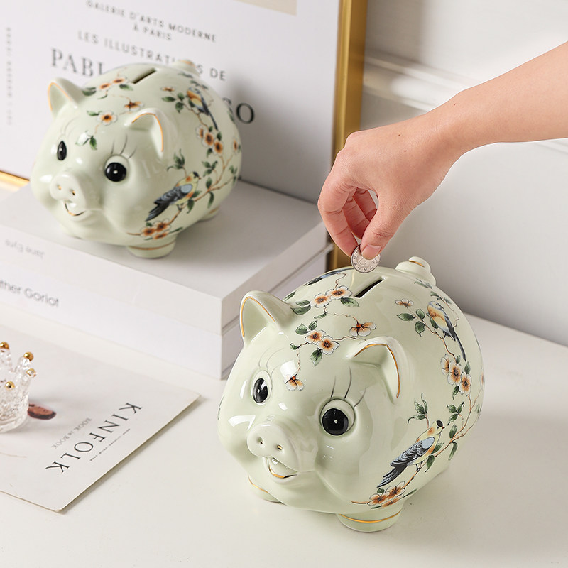 存钱猪陶瓷猪带存钱陶瓷存钱猪陶瓷罐可爱萌萌陶瓷猪陶瓷存钱猪