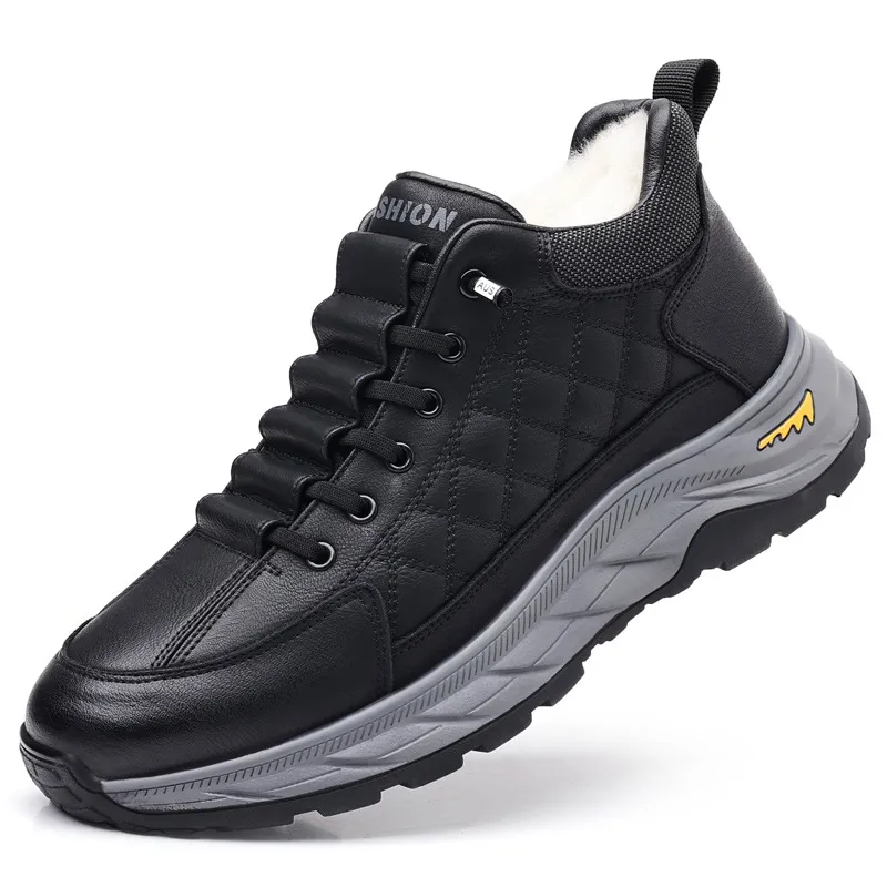 男士棉鞋冬季加绒保暖高帮男鞋加厚中年雪地靴潮流百搭男棉鞋