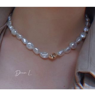 【一物一形】天然淡水巴洛克珍珠 项链 碎银子珍珠