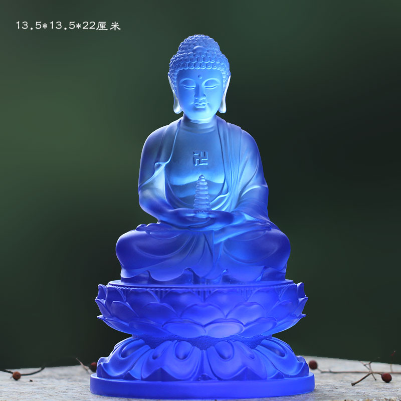 托塔药师佛琉璃佛像摆件居家客厅桌面供奉佛堂保平安寺庙礼佛摆放