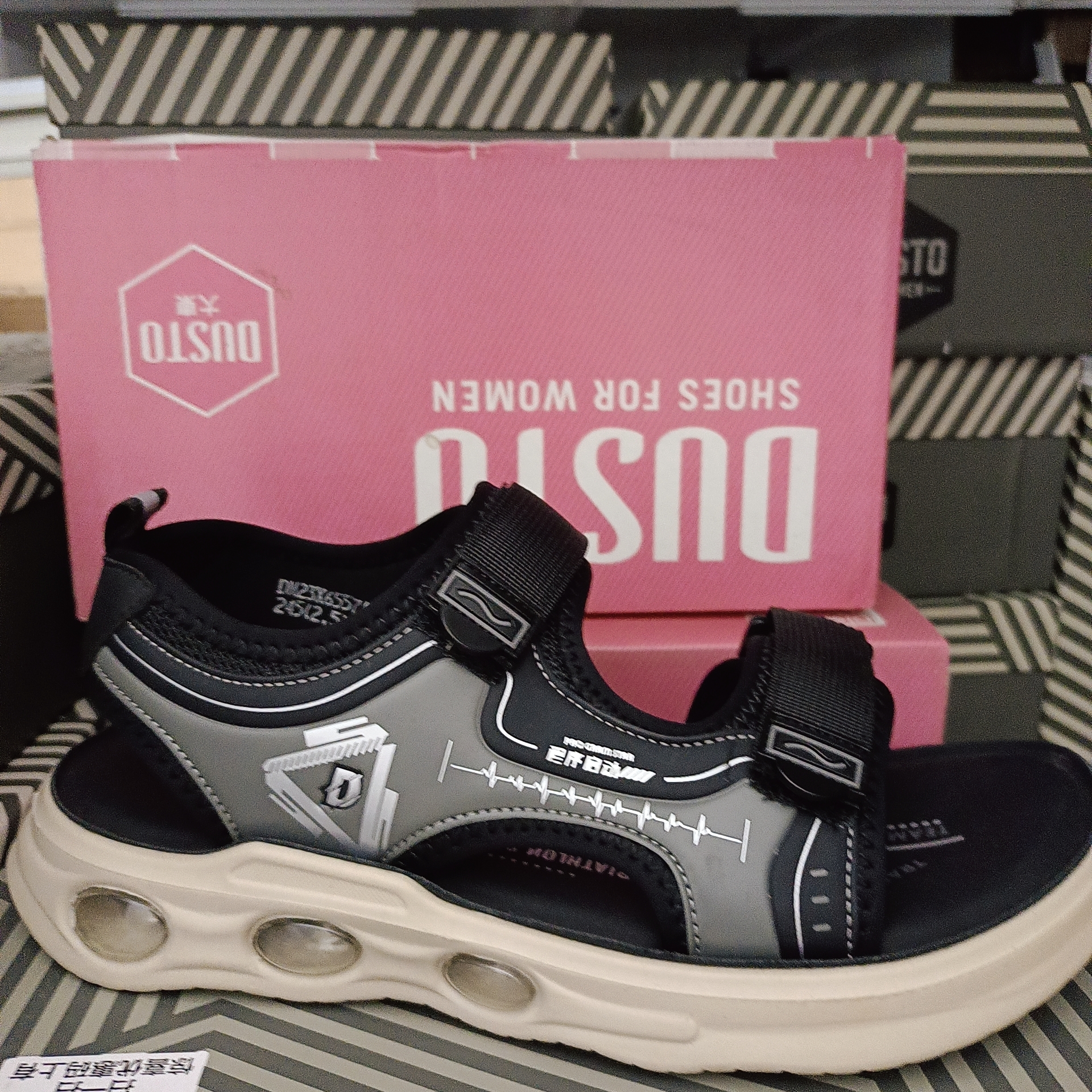 大东凉鞋男2023夏季新款时尚休闲简约百搭舒适魔术贴沙滩鞋男6557