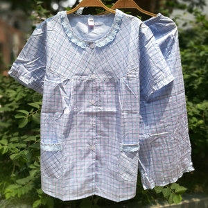 夏季睡衣女梭织100%纯棉棉布短袖套装半袖七分裤两件套中裤家居服