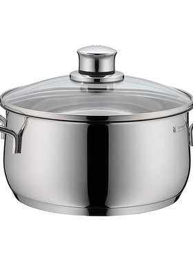 德国WMF福腾宝DIADEM PLUS不锈钢16cm玻璃盖奶锅汤锅复合底