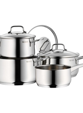 德国wmf福腾宝Collier不锈钢汤锅炖锅煮锅奶锅四件套装 现货