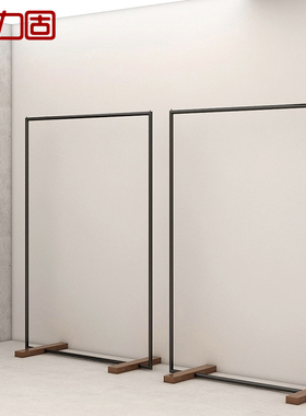 服装店展示架落地式中岛架黑色服装架陈列架买手店挂衣架中古风女