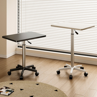 可移动升降桌子工作台现代简约办公桌卧室家用小型床边电脑桌书桌