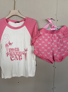 爱美丽女夏季卡通印花睡衣短袖短裤家居服套装两件套IM6AAW1