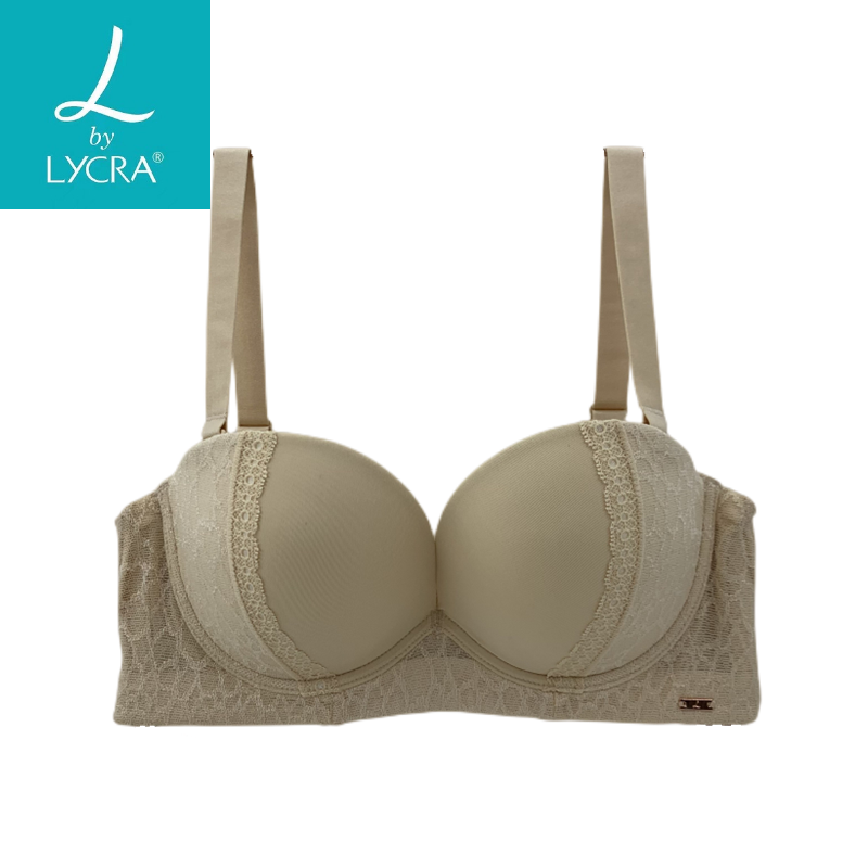 莱系列内衣1/2中厚杯调整型四排扣有钢圈聚拢侧收副乳文胸0HI25