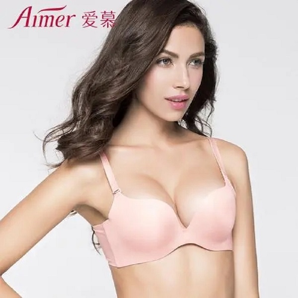 aimer爱慕内衣恋上无痕3/4光面中厚杯有钢圈承托聚拢文胸AM11JD3