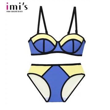 IMIS爱美丽泳装女性感时尚撞色三角分体两件套比基尼泳衣IM67AHT1