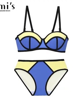 IMIS爱美丽泳装女性感时尚撞色三角分体两件套比基尼泳衣IM67AHT1