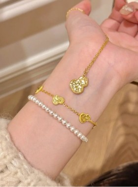 s925纯银爆闪碎冰葫芦项链