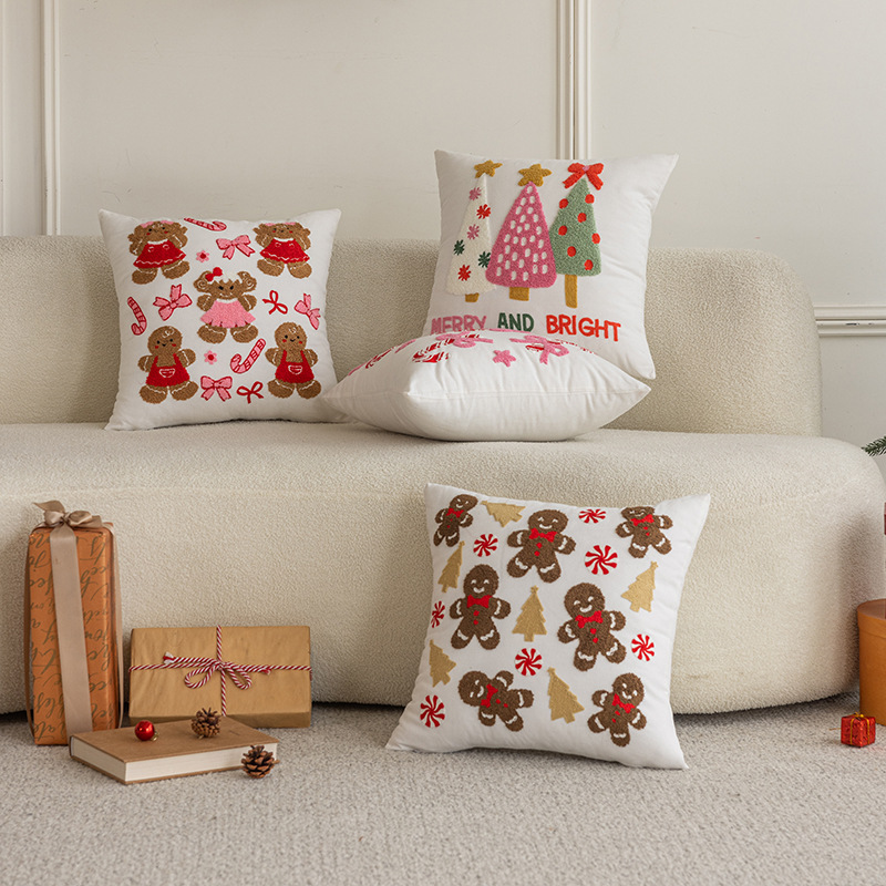 圣诞节可爱高级感抱枕姜饼人靠枕床上床头客厅沙发抱枕套靠垫腰靠