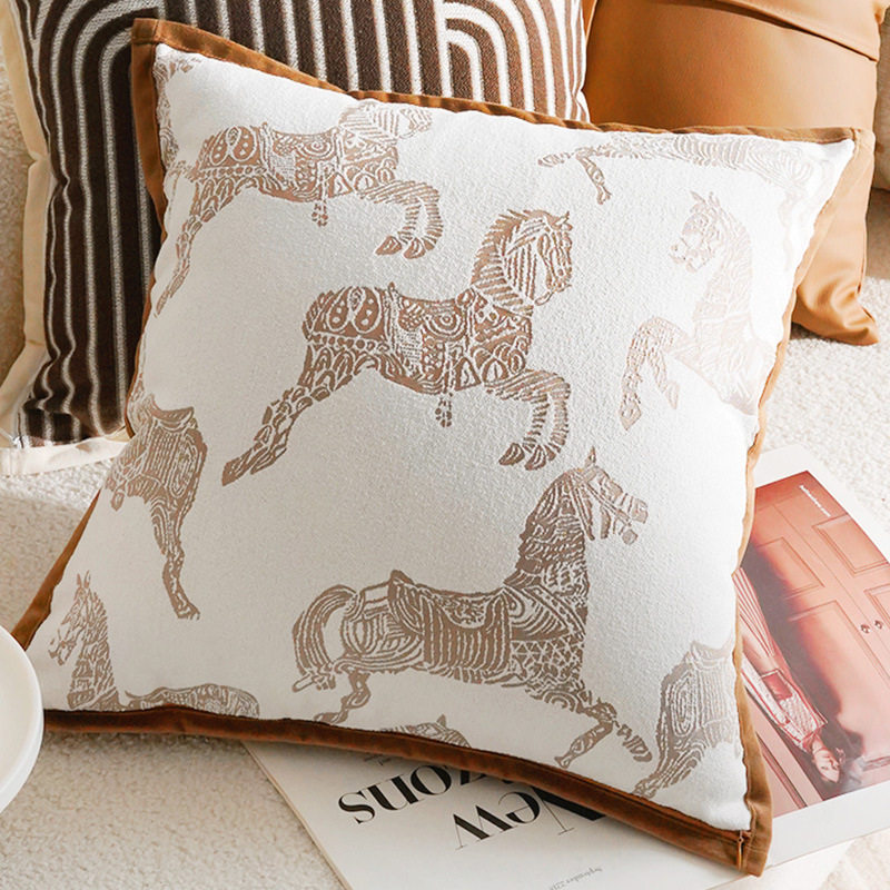 新年马年棕色高级感抱枕套飘窗客厅沙发轻奢腰靠枕床头靠垫含芯,居家布艺,抱枕被,淘宝优惠券,粉丝福利购,淘宝优惠卷