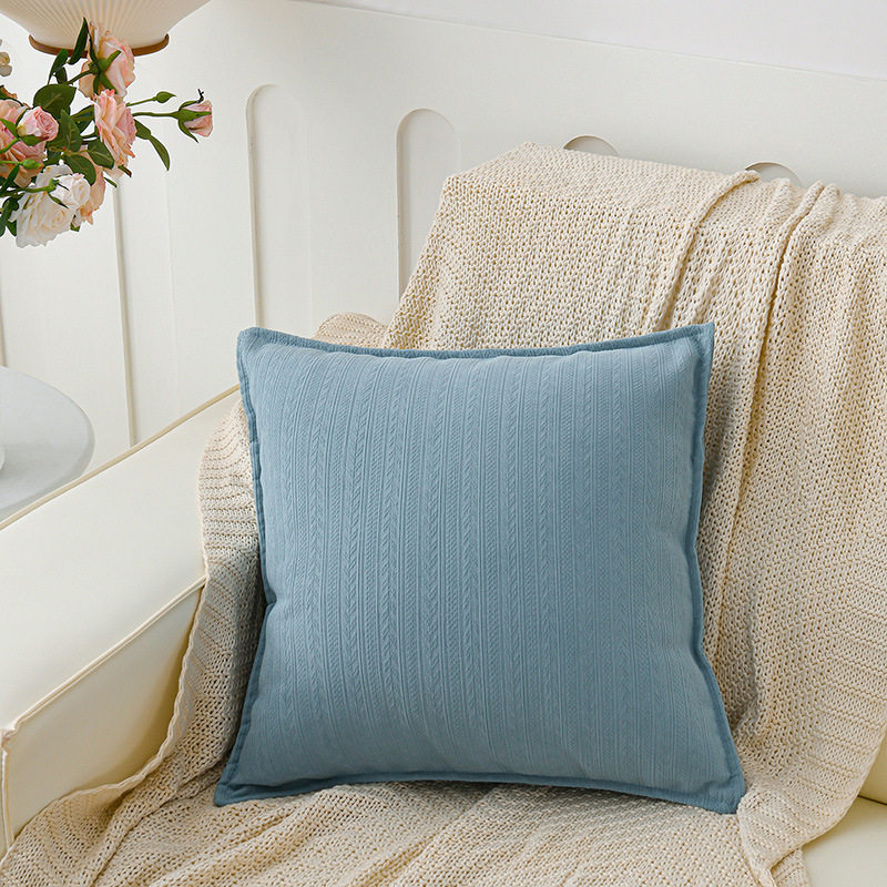 高端抱枕沙发客厅靠垫轻奢高级感纯色靠背垫毛绒床头靠枕套不含芯