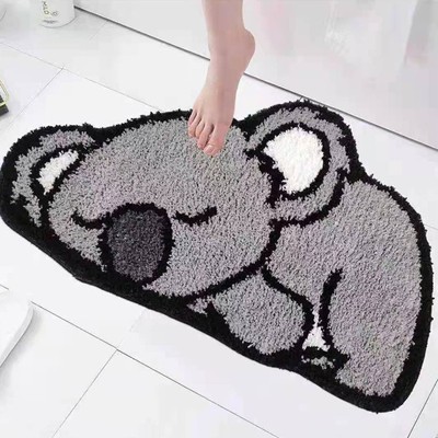 卫生间防滑垫厕所进门脚垫卡通加厚门口吸水地毯浴室速干毛绒地垫
