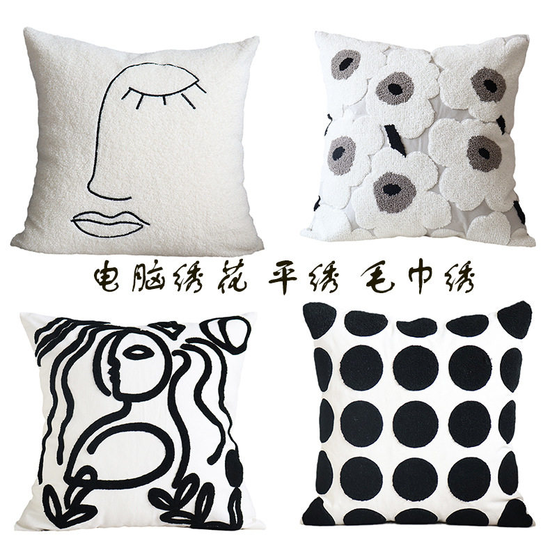 米兰家 ins风艺术扭扭条沙发抱枕靠垫靠背样板间靠枕抱枕套不含芯 - 米兰外贸家居出品