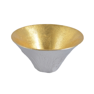 日本高冈能作锡器富士山FUJIYAMA金箔汤吞斗笠杯创意锡杯水杯酒杯