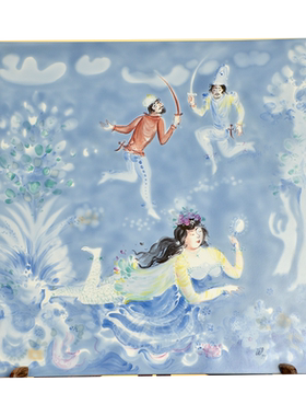 一千零一夜彩绘浮雕瓷板画