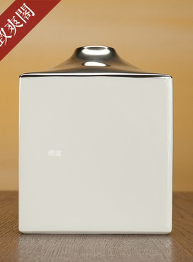 德国 MEISSEN 梅森瓷器 Cosmopolitan 抛光铂金 方形花瓶 摆件