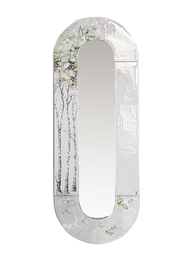 彩绘描金浮雕天的觉醒镜子摆件