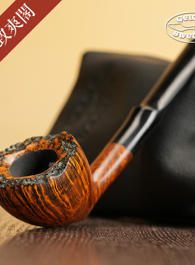 瑞典 Love Geiger 盖格 草莓型 斗口留皮 手工制 石楠木 烟斗