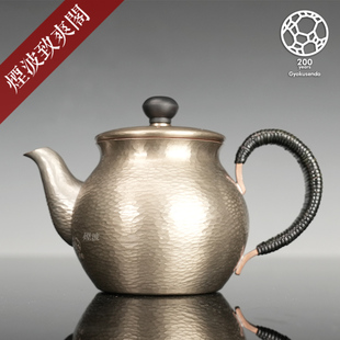 日本玉川堂 手工锤起铜器 大刄鎚目纹 急须 泡茶壶 铜壶