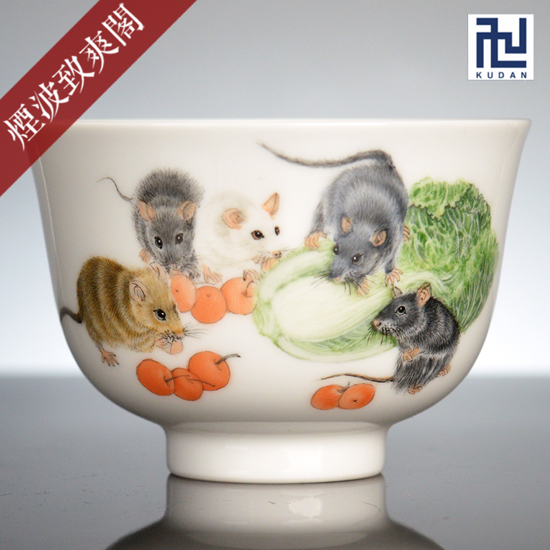 妙手丹青粉彩生肖之首品茗杯