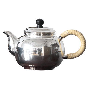 日本银器 银川堂 银本铺 铜胎镀银 洋银 乌龙茶壶 银壶 茶壶