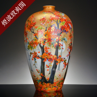 枫树 秋季 限量作品 德国MEISSEN 彩绘描金 梅森瓷器 花瓶摆件