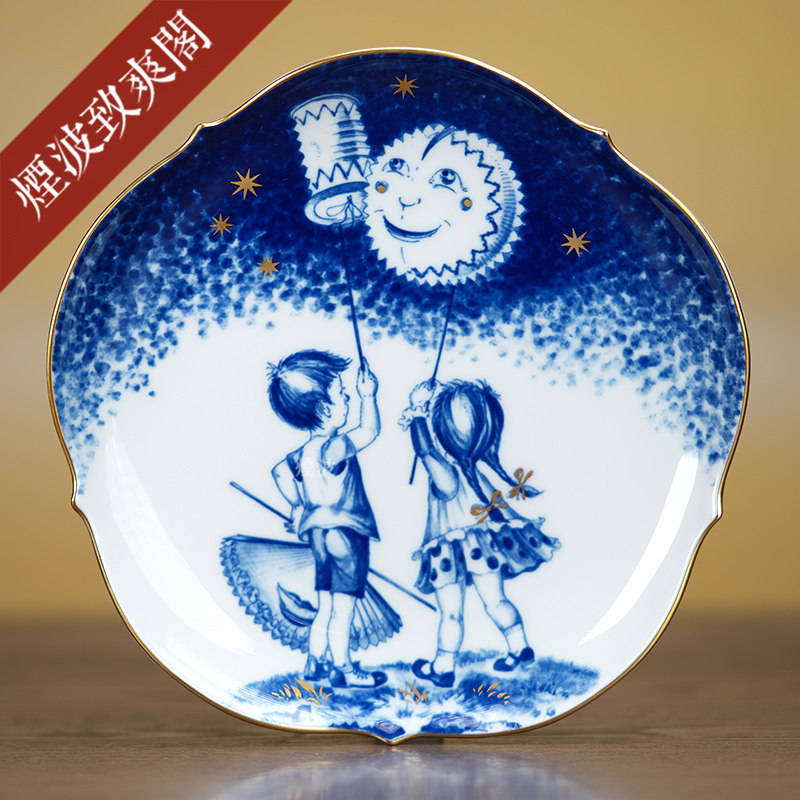 德国 MEISSEN 梅森瓷器 德国民谣童话系列 描金纪念赏盘 挂盘1999